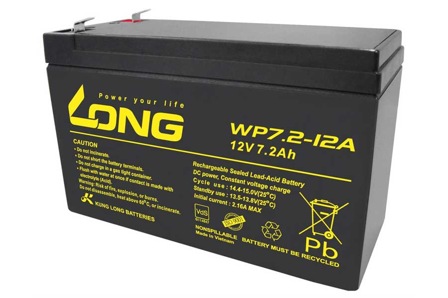 Long Lead-Acid battery WP7.2-12A F2 