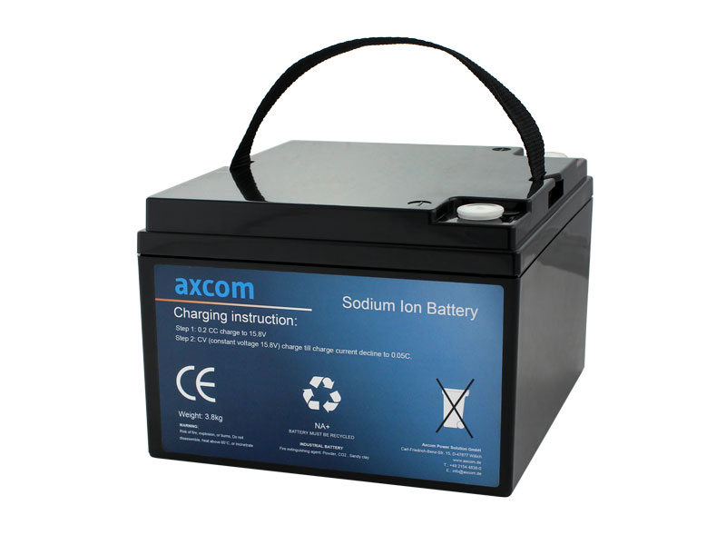 Axcom sodium ion battery 12V 28Ah with M5 contacts Axcom sodium ion battery 12V 28Ah with M5 contacts