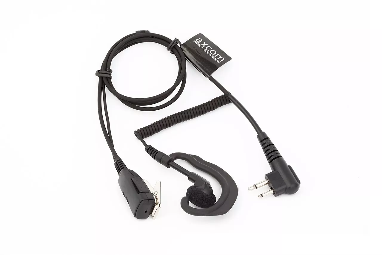 Flexible ear hook with micro and ptt for Motorola GP300, CP040, DP1400, R2 double jack plug