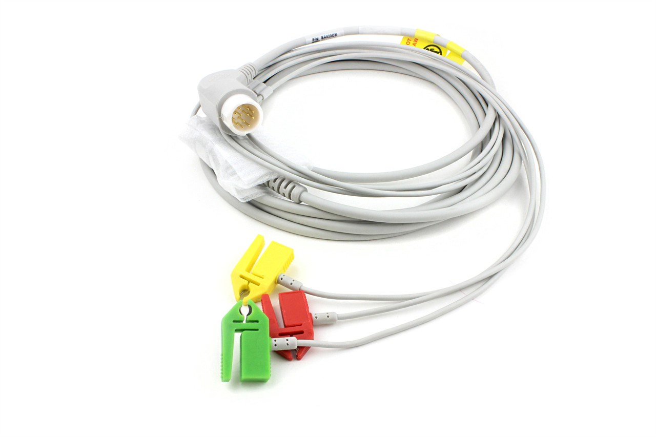 3 lead ECG sensor with direct connection to the monitor