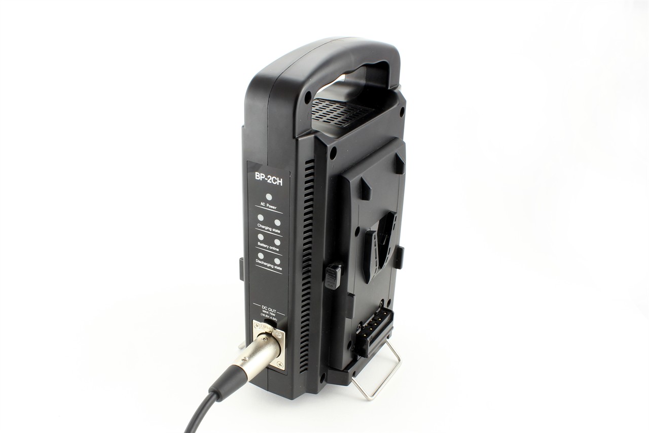 Ladegerät für Sony V-Mount (2 cLadeschächte) + XLR Kabel