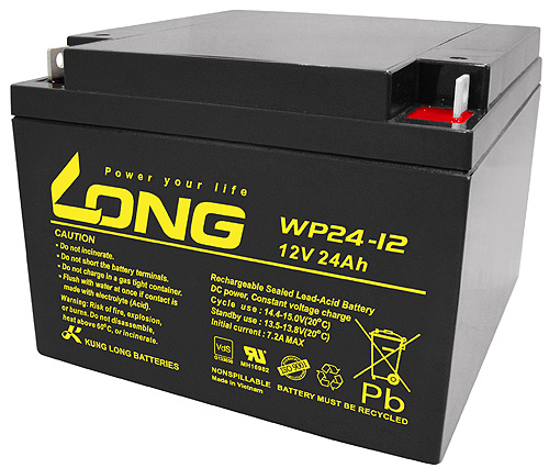 Long Lead-Acid battery WP24-12 - 12V 24Ah - VDS Long Lead-Acid battery WP24-12 - 12V 24Ah - VDS