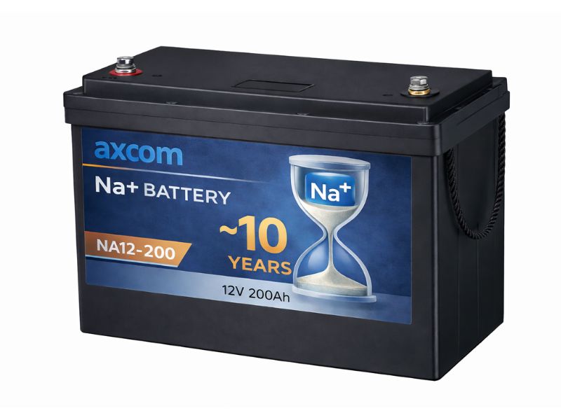 Axcom sodium ion battery 12V 200Ah with M8 contacts