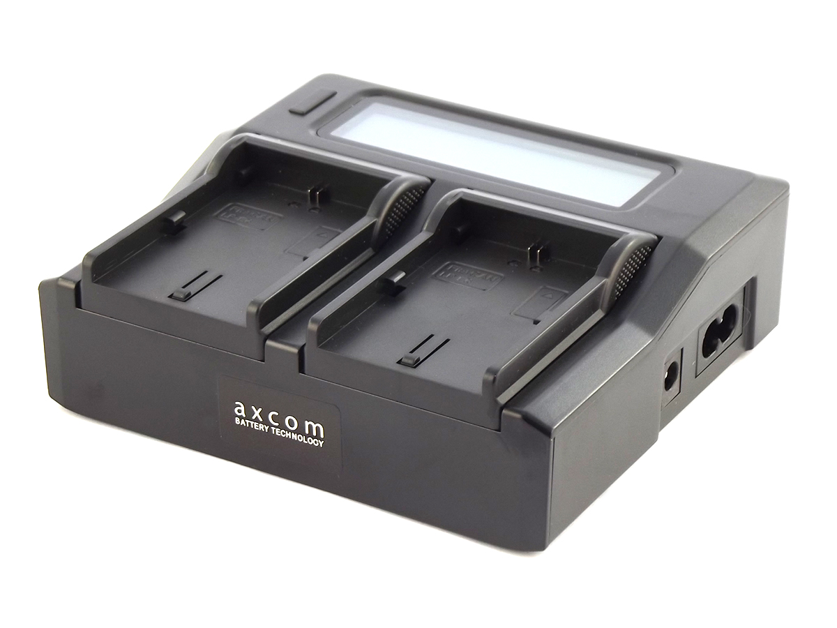 Dual charger for Canon battery LP-E6 with LCD/USB