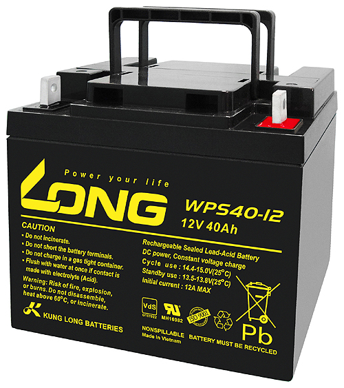 Lead rechargeable battery (inkl. MTZ) Long WP Serie Standby 6V DC/1Ah WPS40-12 Lead rechargeable battery (inkl. MTZ) Long WP Serie Standby 6V DC/1Ah WPS40-12