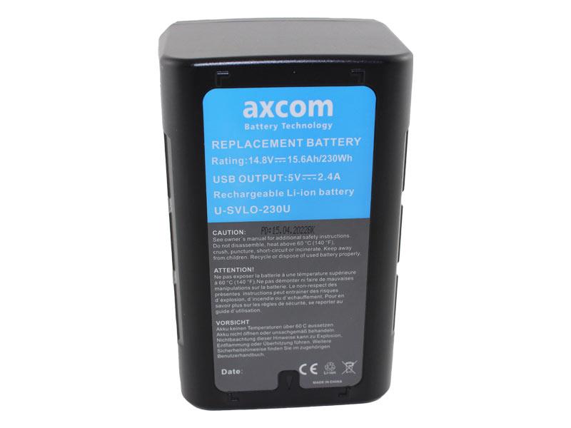 Li-Ion battery V-Mount, V-Lock for Sony 14.8V / 15.6Ah / 230Wh with USB & LED