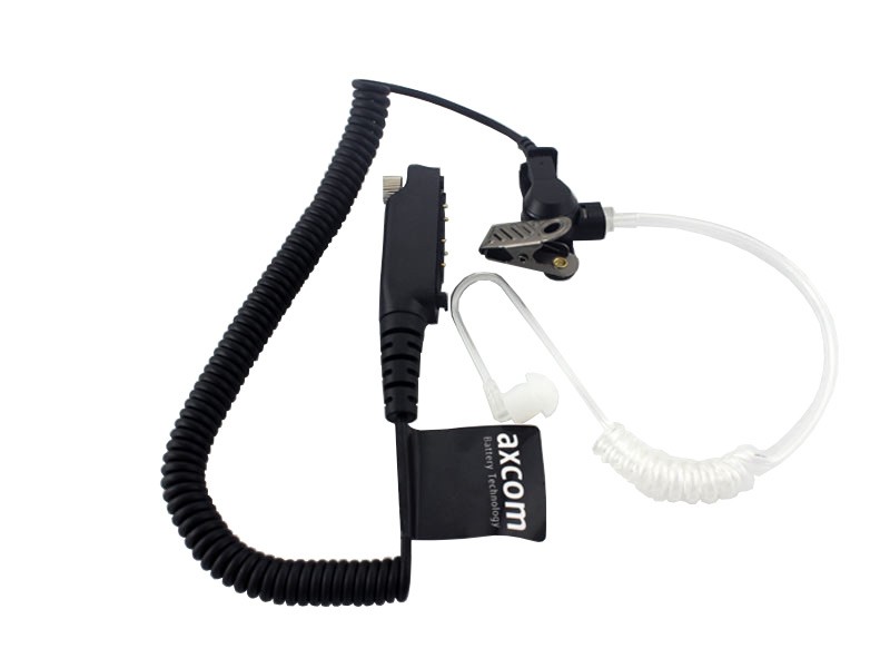 Earphones with bayonet connection for Sepura STP8000, STP9000, SC2020, spiral cable