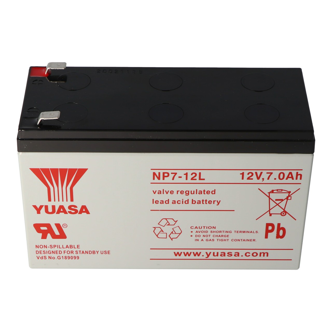 PB-battery YUASA NP7-12L - 12V/7,0Ah (VDS) (6,3mm)