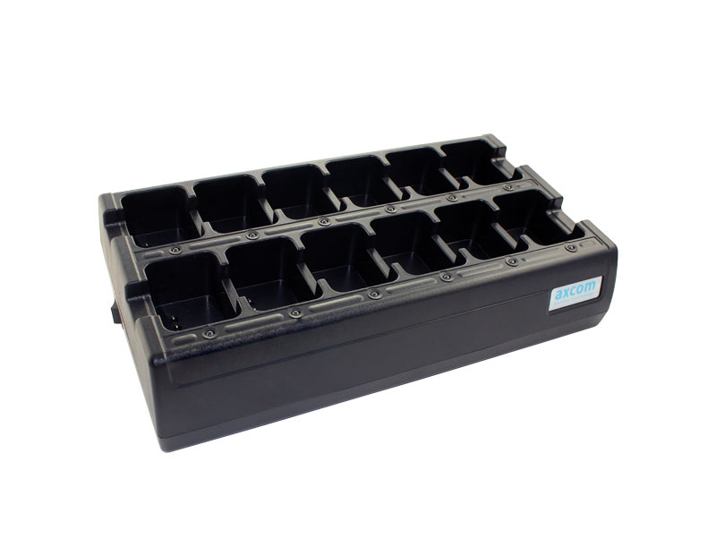 Charger with 12 charging slots for radio devices (battery) 