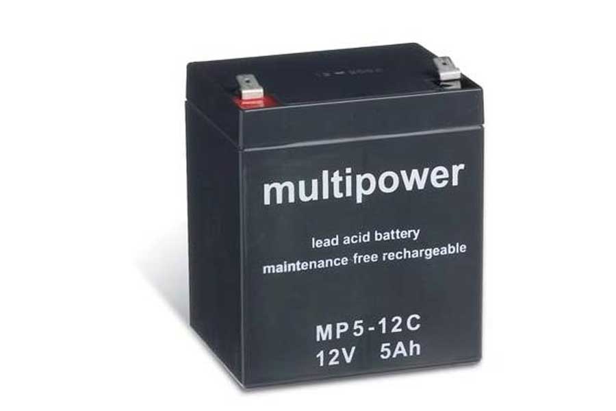 Multipower MPC5-12 lead-acid battery – 12V 5Ah, suitable for repeated charging and discharging Multipower MPC5-12 lead-acid battery – 12V 5Ah, suitable for repeated charging and discharging