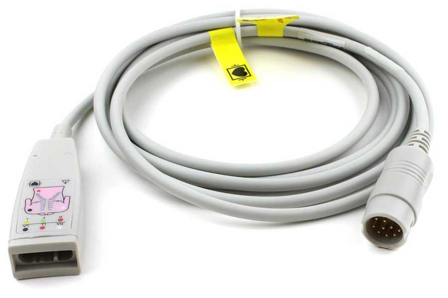 3 lead ECG sensor with straight connector, like Philips M1669A