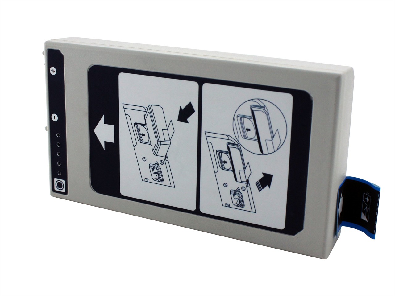 Battery for the Philips Efficia DFM100 defibrillator, backside