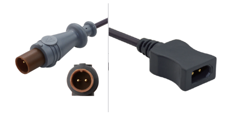 Temperature adapter cable for Philips/HP – 2-pin male to 2-pin rectangular plug
