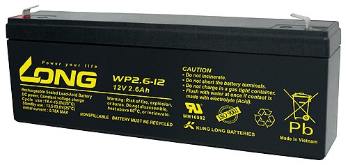 Long Lead-Acid battery WP2.6-12