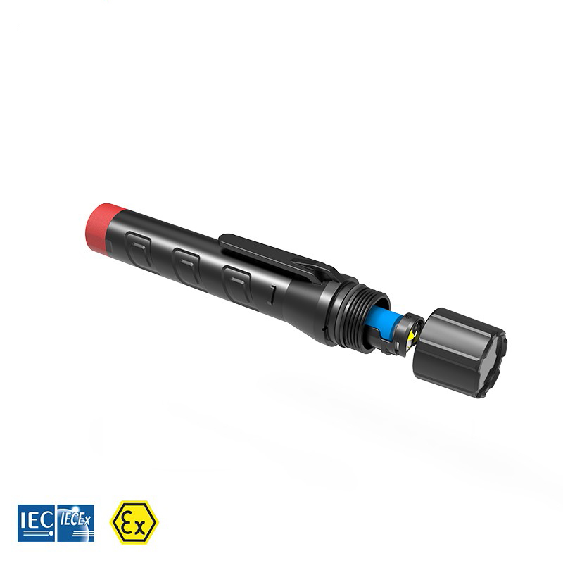 Explosion proof LED torch, battery-operated, ATEX, 8h run time