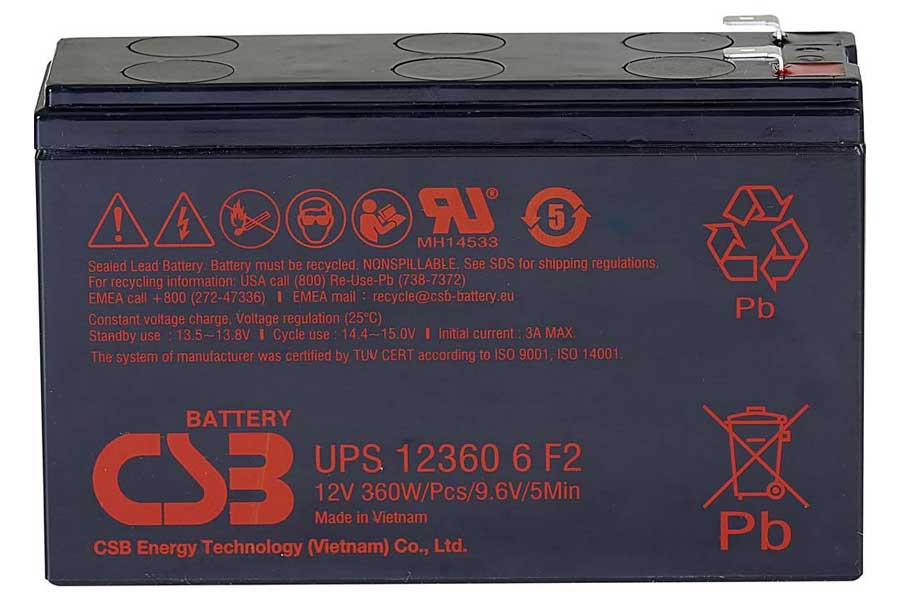 CSB Lead-Acid battery UPS 123606 F2