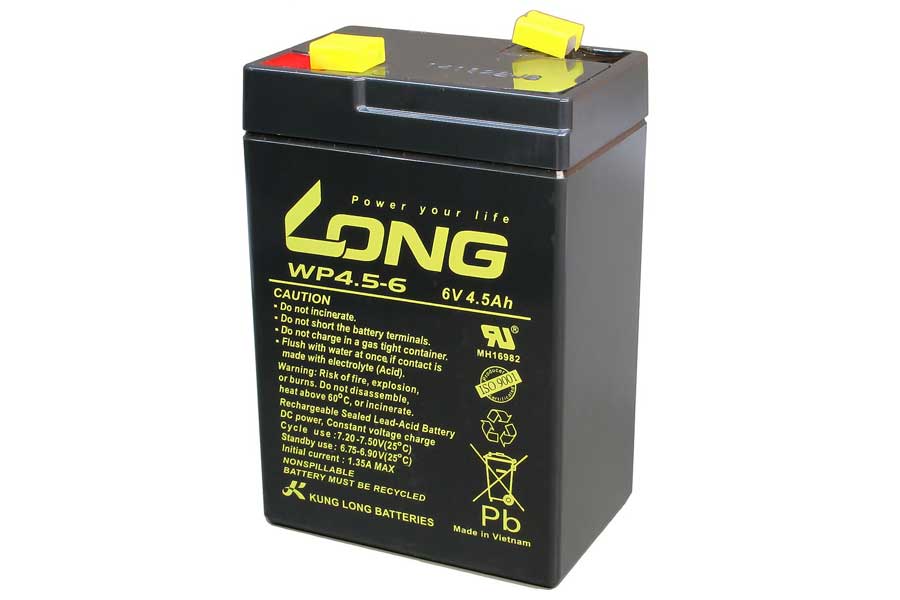 Lead rechargeable battery Long WP4.5-6 - 6V/4,5Ah