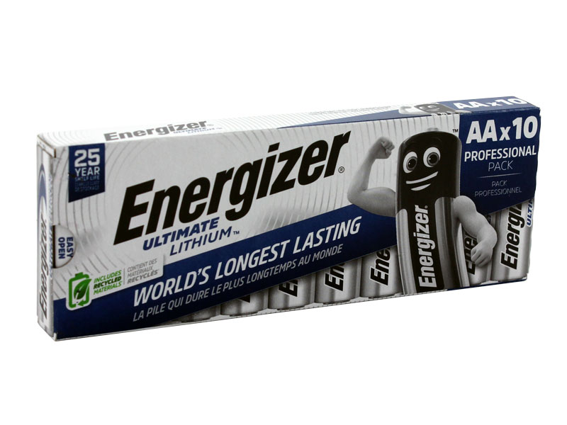 Pack of 10 batteries, Energizer Ultimate, Lithium, Mignon, AA, LR6, 1.5V Pack of 10 batteries, Energizer Ultimate, Lithium, Mignon, AA, LR6, 1.5V