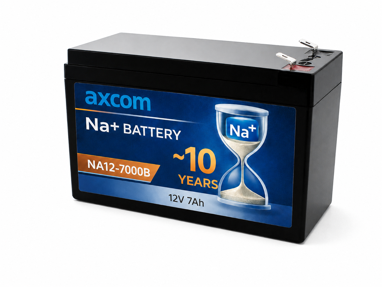 Sodium ion battery 12V 7Ah with 6.3mm plug contacts Sodium ion battery 12V 7Ah with 6.3mm plug contacts