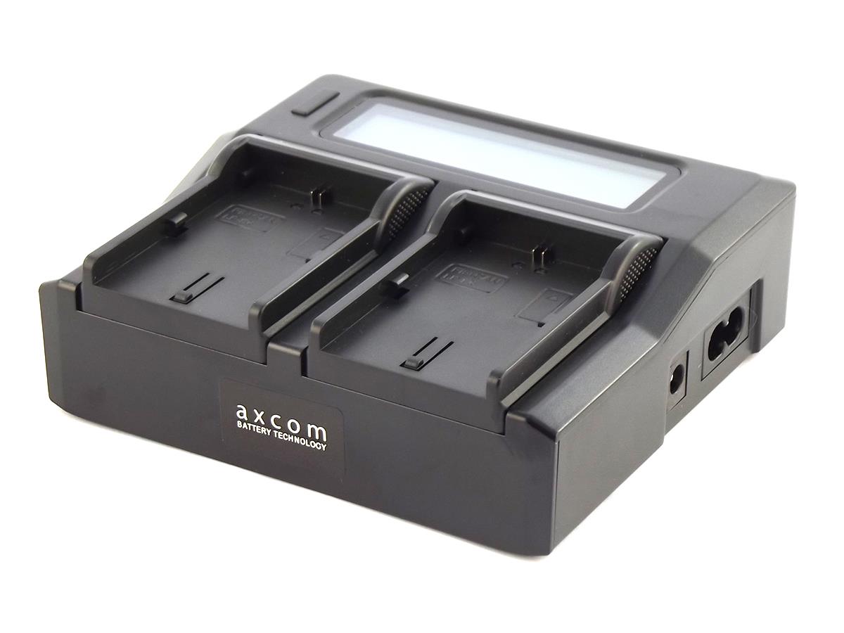 Dual charger for Canon battery LP-E6 with LCD/USB