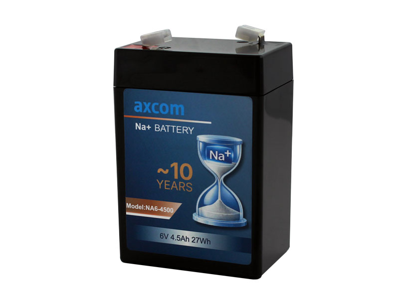 Sodium-ion battery 6V 4.5Ah with 4.7mm plug contacts