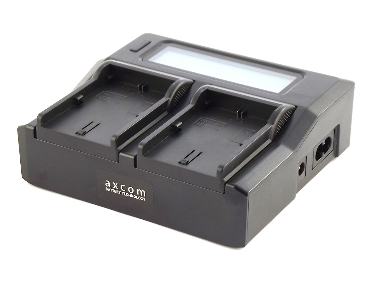 Dual charger for Canon battery LP-E6 with LCD/USB