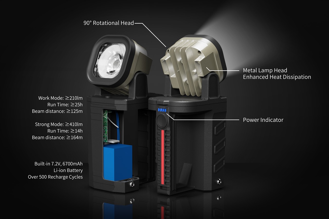 Li-ion battery pack for the EXMP51R explosion-proof hand lamp, 7.2V/6700mAh
