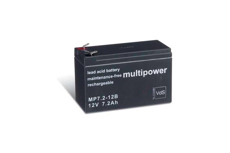 MULTIPOWER Bleiakku MP7,2-12B - 12V 7,2Ah (VDS) (6,3mm Steckkontakte)