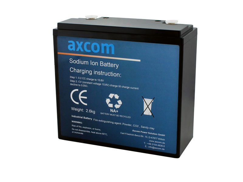 Axcom sodium ion battery 12V 17,5Ah with M5 contacts Axcom sodium ion battery 12V 17,5Ah with M5 contacts