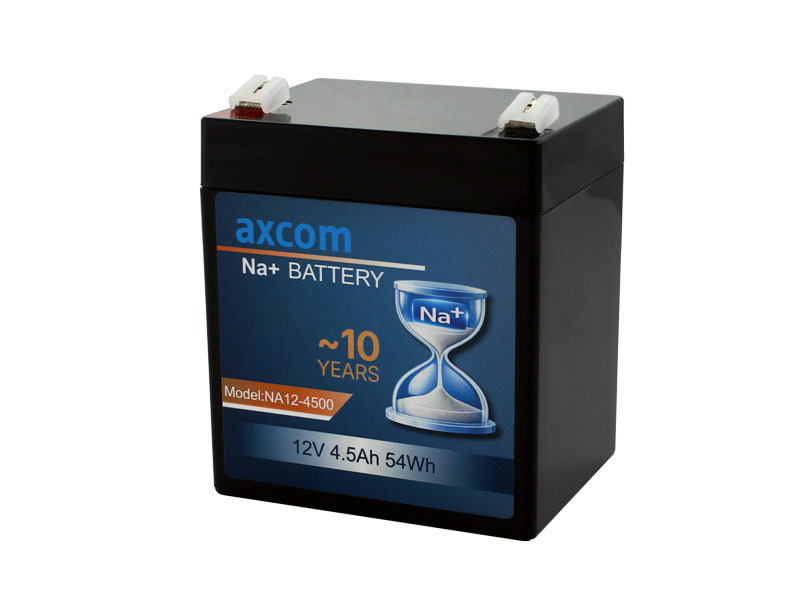 Axcom sodium ion battery 12V 4.5Ah with 4.7mm plug contacts
