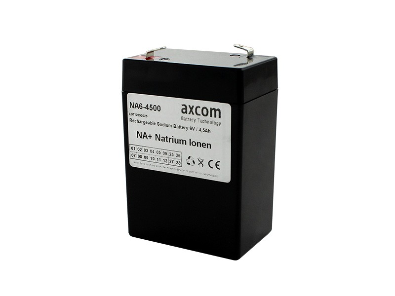 Sodium-ion battery 6V 4.5Ah with 4.7mm plug contacts Sodium-ion battery 6V 4.5Ah with 4.7mm plug contacts