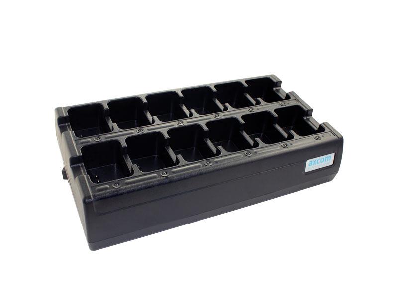 Charger with 12 charging slots for radio devices (battery)