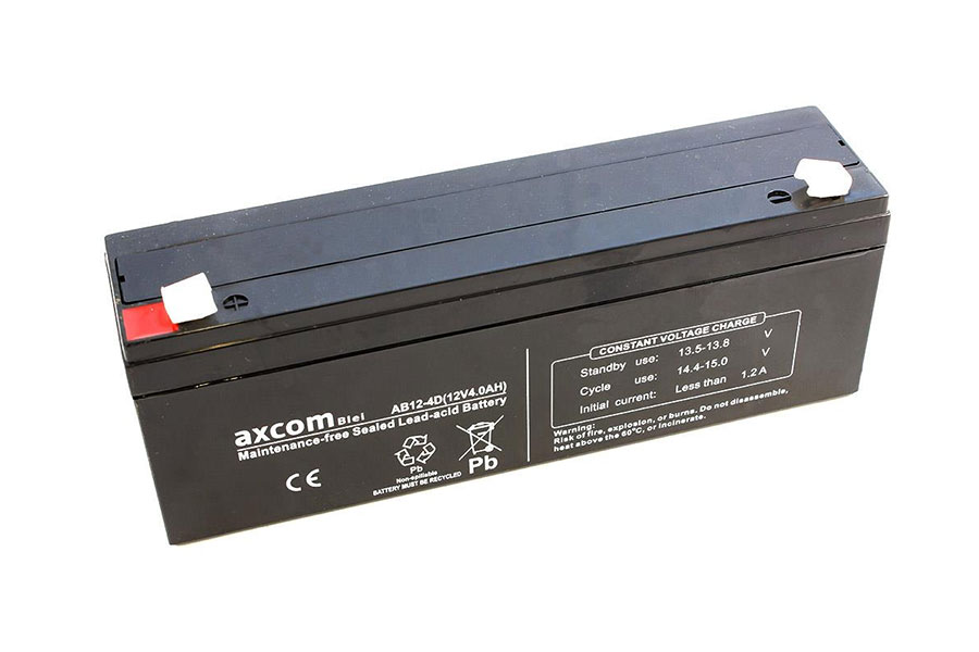Lead battery Axcom AB12-4D - 12V/4Ah 4,75mm plug contacts Lead battery Axcom AB12-4D - 12V/4Ah 4,75mm plug contacts
