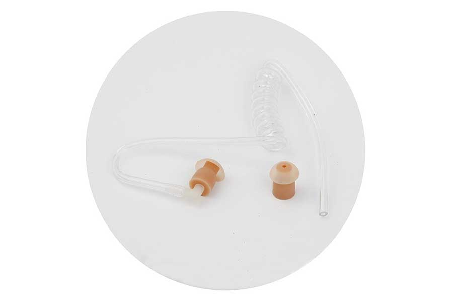 Replacement sound tube (VPE 100pcs) with 2 spare plugs- (SKIN-COLOR / CLEAR)