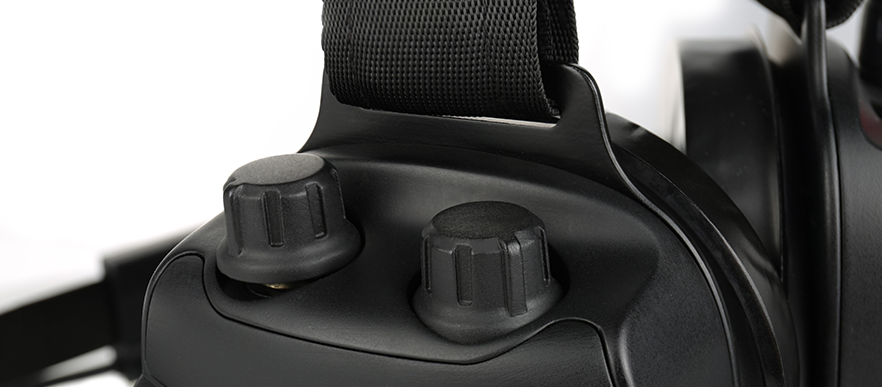 Detailed view of the headset