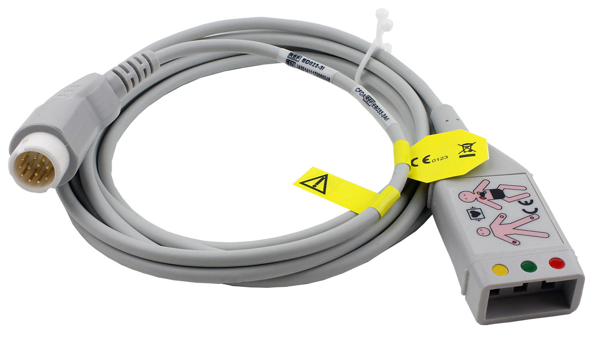 3 lead ECG trunk cable with IEC 12-pin connector, like Philips M1510A