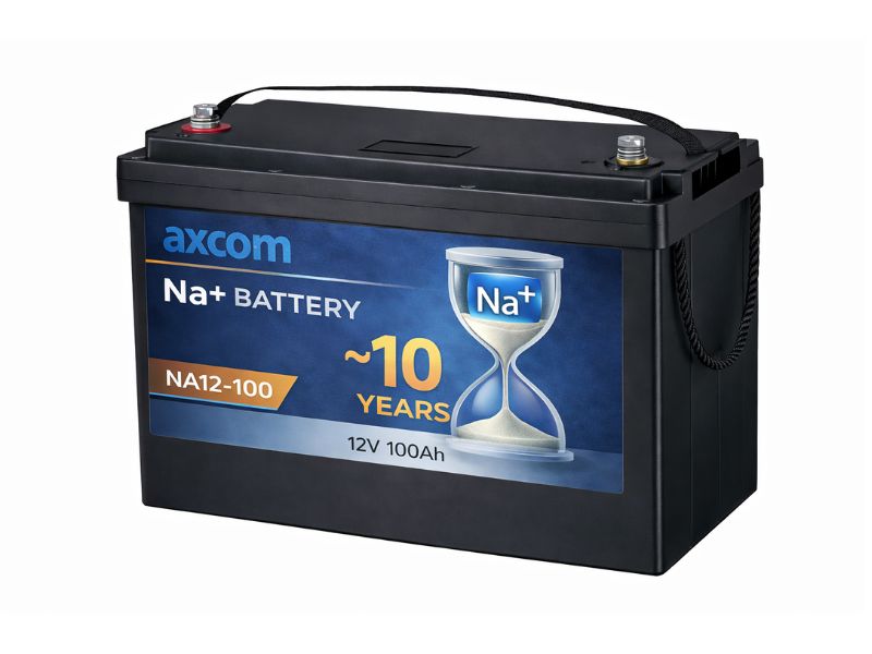 Axcom sodium ion battery 12V 100Ah with M8 contacts