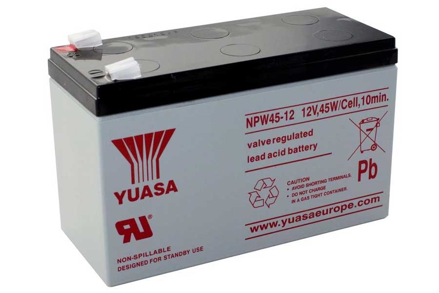 Lead battery YUASA NPW45-12 - 12V/45W/cell Lead battery YUASA NPW45-12 - 12V/45W/cell