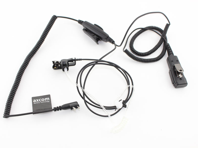 Sound tube headset 2-cable with bayonet connection, microphone, PTT for Motorola GP300, CP040, DP1400, R2