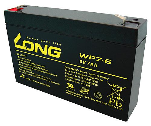 Lead rechargeable battery (incl. metal surcharge) Long WP Series Standby 6V DC / 1Ah WP7-6 Lead rechargeable battery (incl. metal surcharge) Long WP Series Standby 6V DC / 1Ah WP7-6