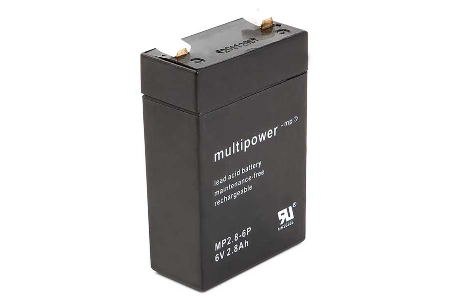 Lead battery Multipower MP2.8-6P (Like LC-R062R4PG) - 6V 2,8Ah Lead battery Multipower MP2.8-6P (Like LC-R062R4PG) - 6V 2,8Ah