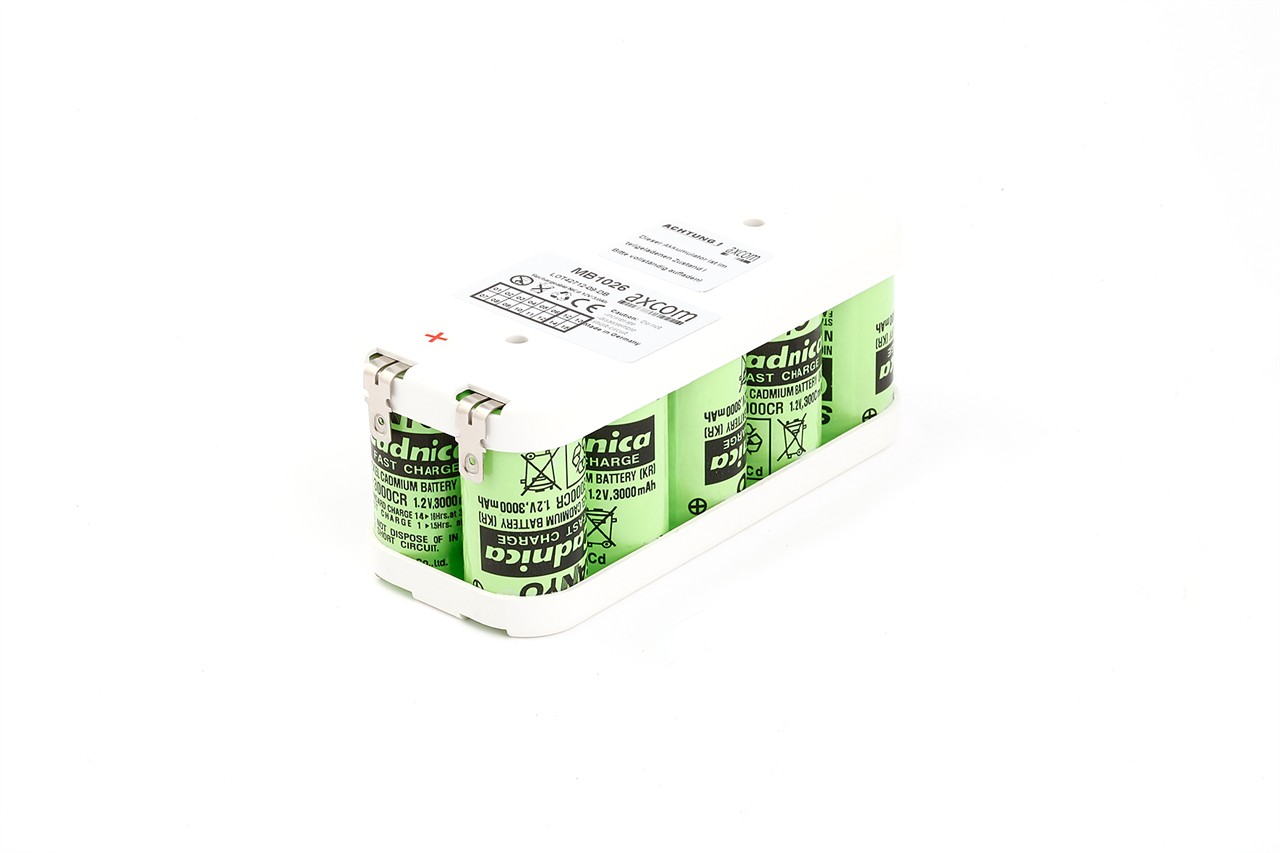 Cell replacement for NICD battery (insert) for Bed Bemag, Hellige Defiscope, Philips BD500 - 12V/3AH