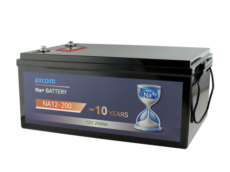Axcom 12V 200Ah sodium-ion battery with M8 terminals