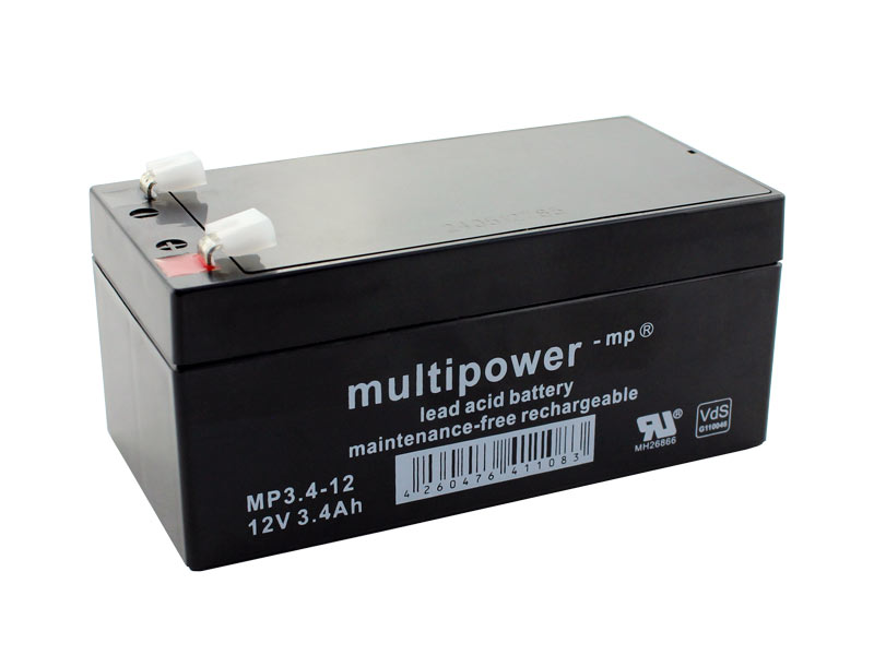 Multipower lead-acid battery MP3,4-12 - 12V 3,4Ah (VdS)