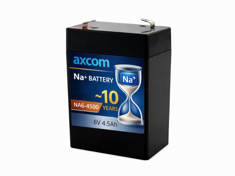 Sodium-ion battery 6V 4.5Ah with 4.7mm plug contacts