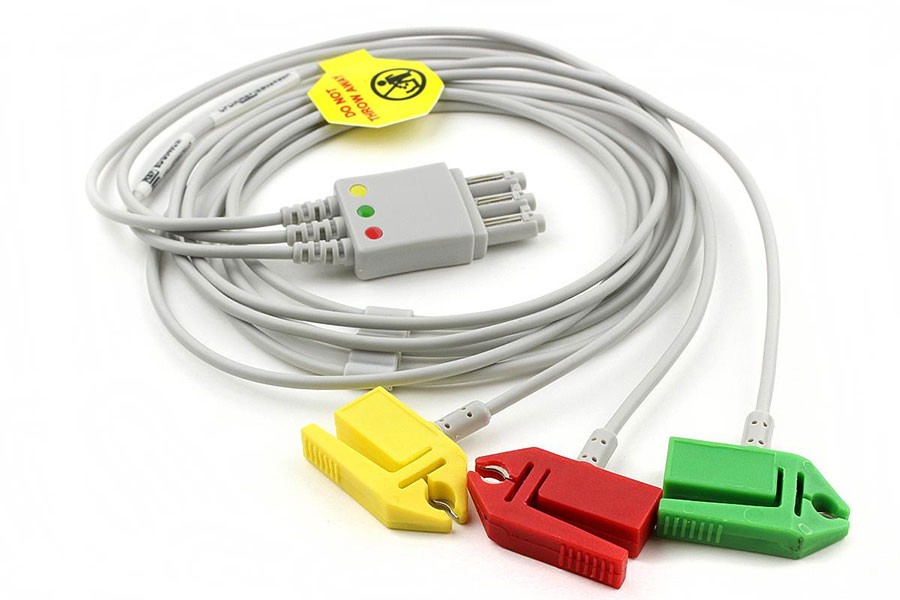 3 lead ECG sensor with clip, like Philips M1672A 3 lead ECG sensor with clip, like Philips M1672A