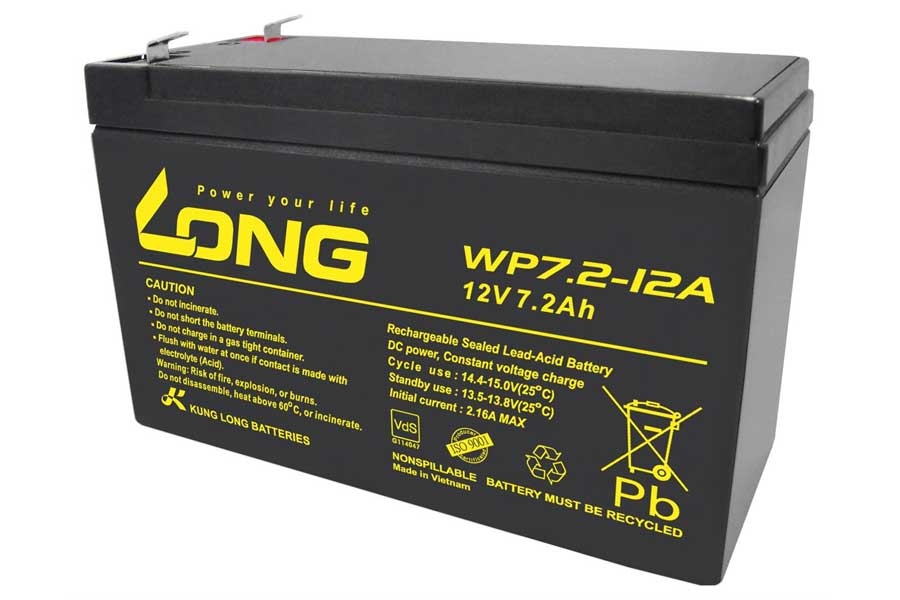 Long Lead-Acid battery WP7.2-12A F1