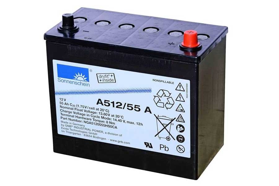 Lead battery SONNENSCHEIN A512/55 A - 12V/55Ah