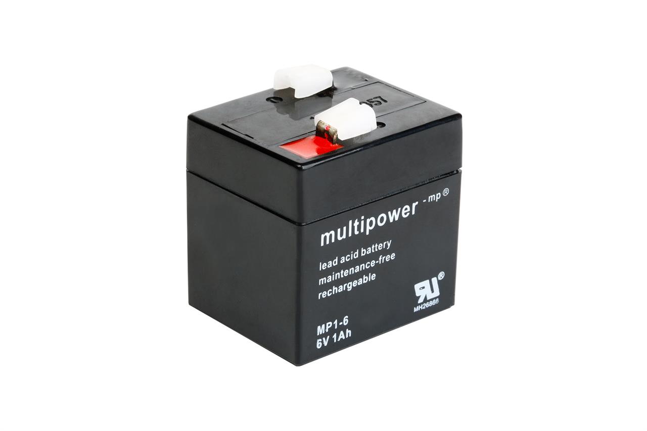 Lead battery MULTIPOWER MP1-6 (INKL.MTZ) - 6V/1,0AH (VdS) Lead battery MULTIPOWER MP1-6 (INKL.MTZ) - 6V/1,0AH (VdS)