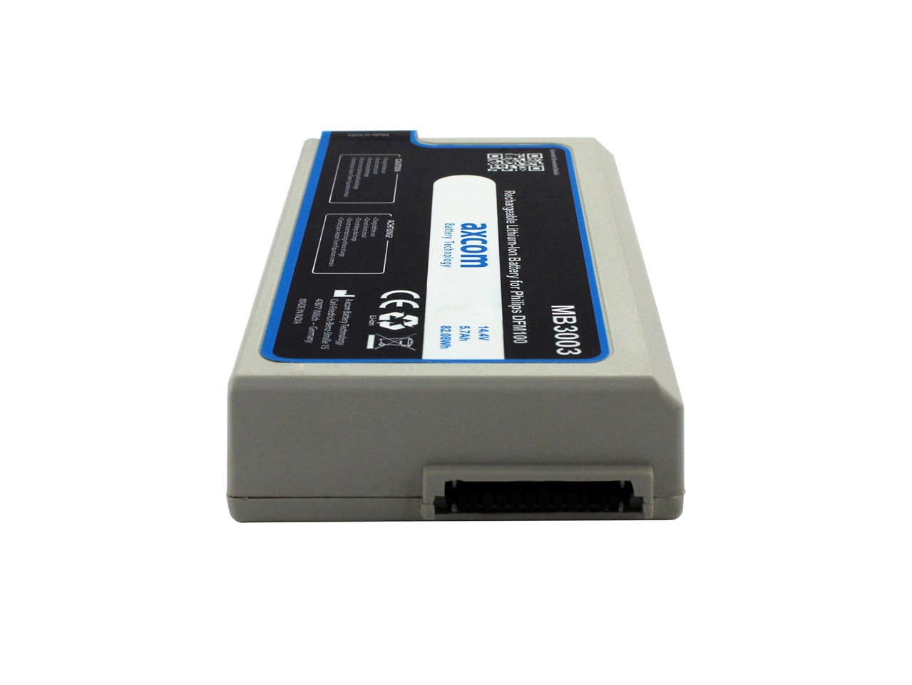 Battery for the Philips Efficia DFM100 defibrillator, detailed view Battery for the Philips Efficia DFM100 defibrillator, detailed view